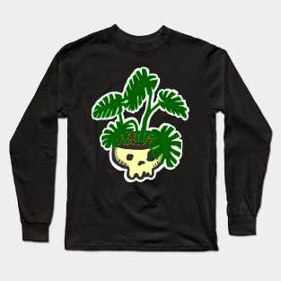 Monstera Mash Skull Long Sleeve T-Shirt